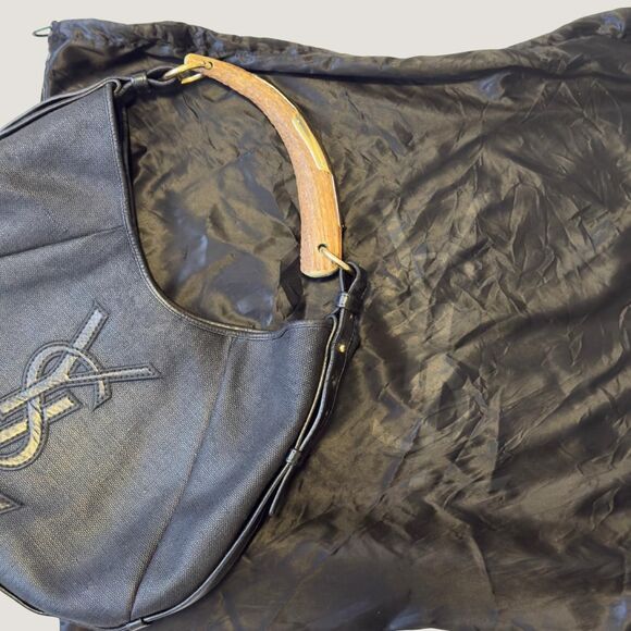 YSL Mombasa Black Canvas Hobo Bag — Tom Ford Era 100% authentic - Picture 8 of 8